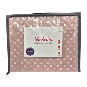 Sunbeam Etta Dusty Rose Microfiber Twin Sheet Set NEW